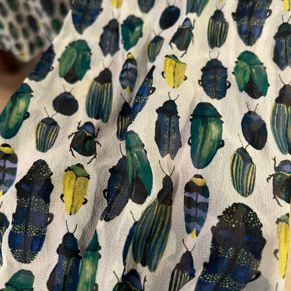 Tory Burch Beetle/Insect Blouse, Size 8 - Picture 3 of 4